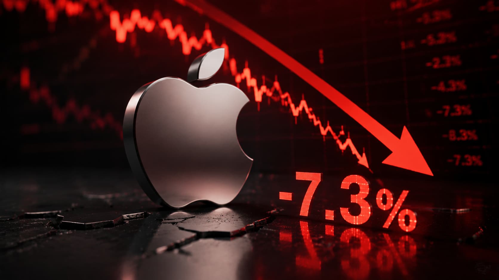 Apple shares fall 7.3% on supply concerns