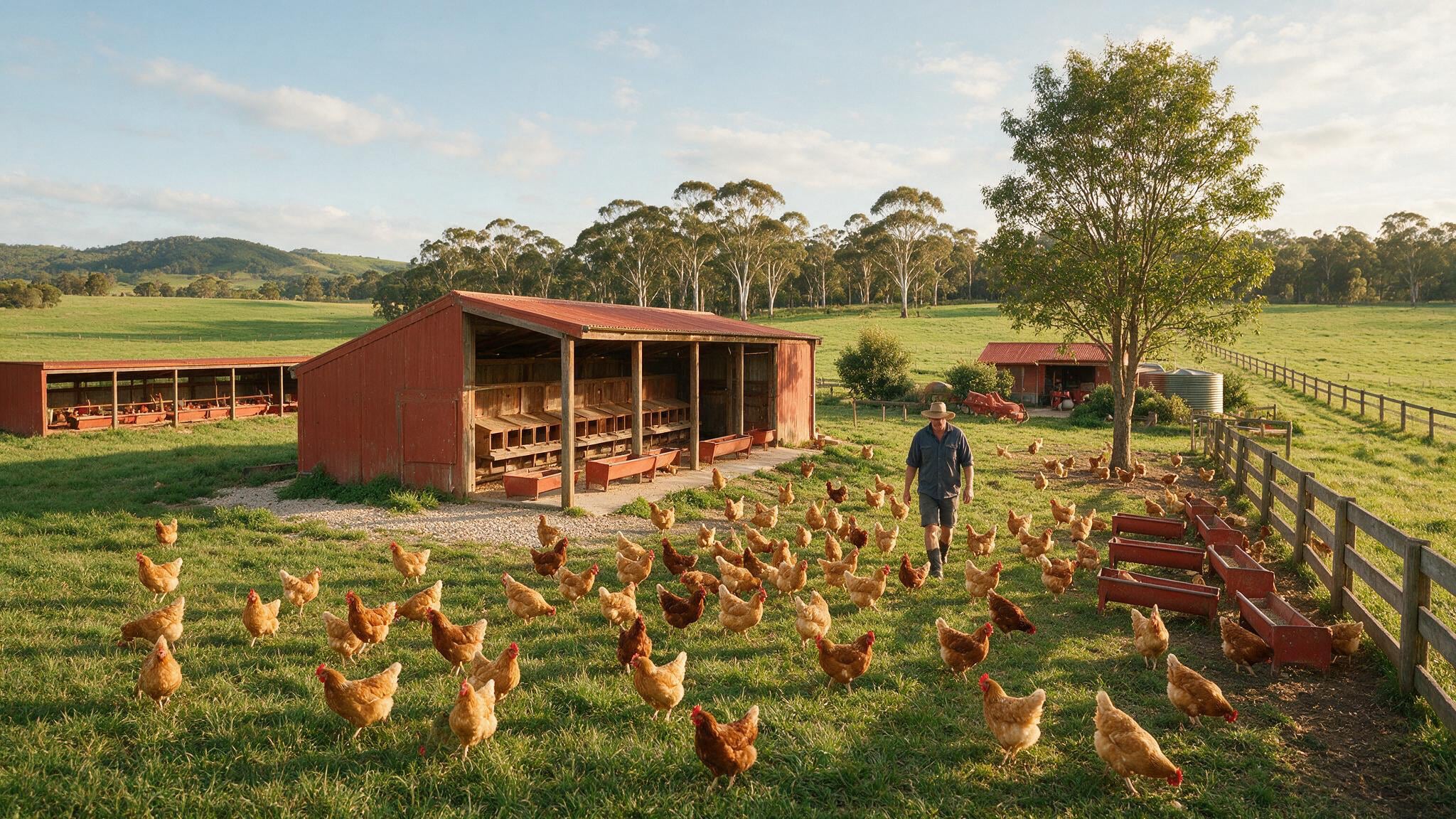 A guy in a poultry farm.