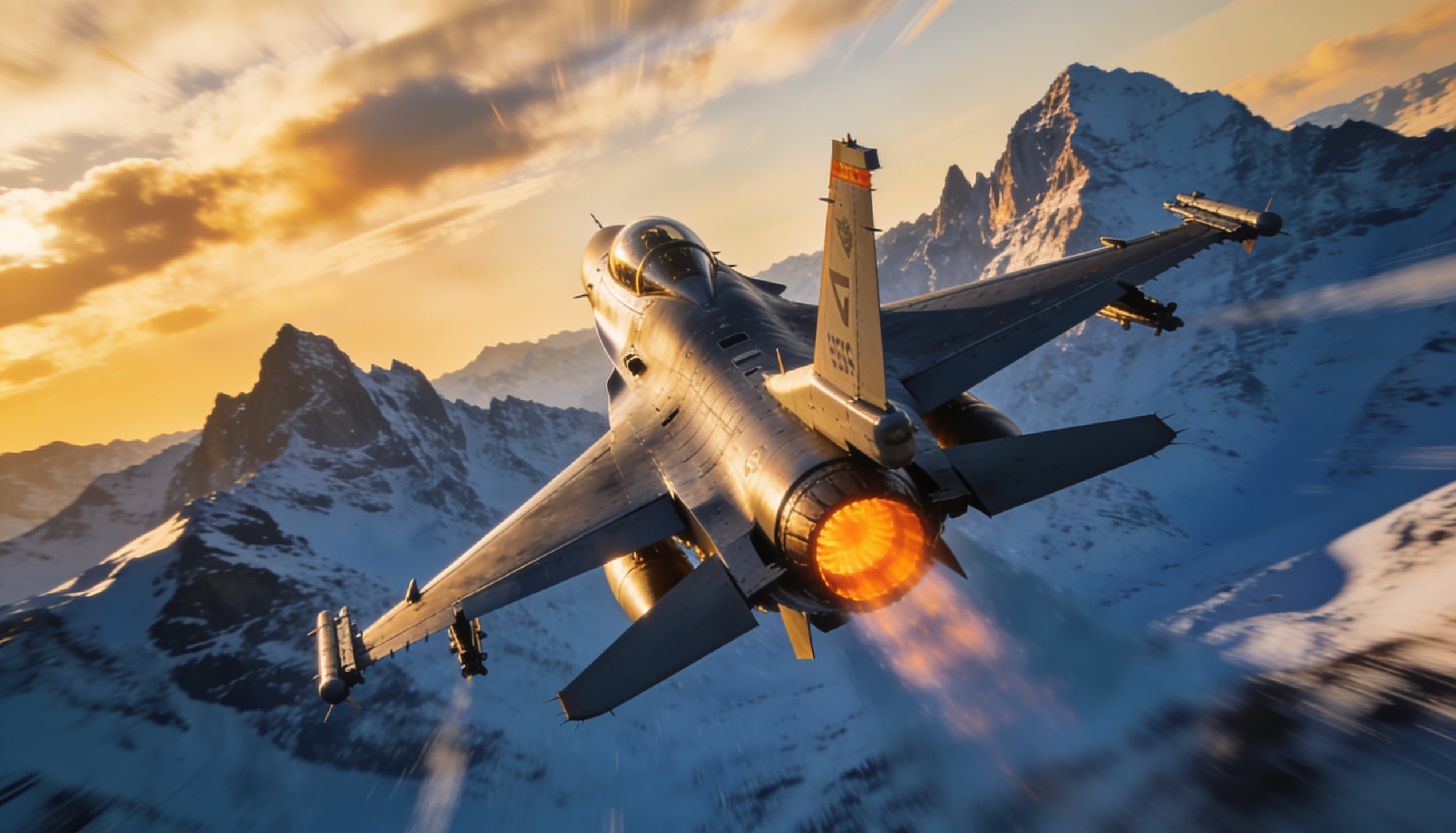 A F16 Fighting Falcon jet.