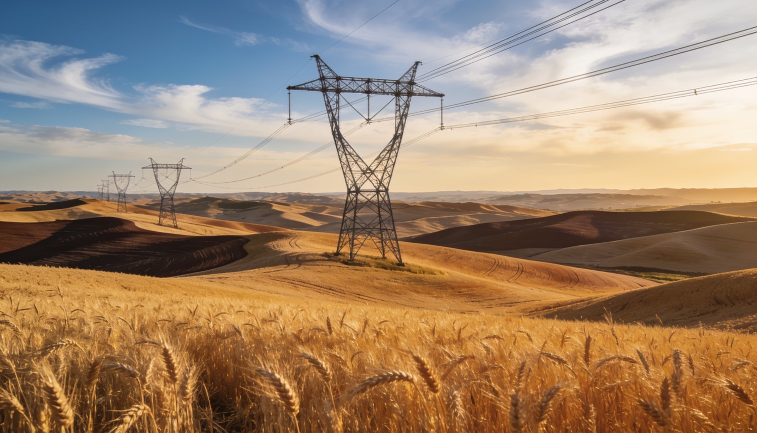 A high-voltage transmission towers.