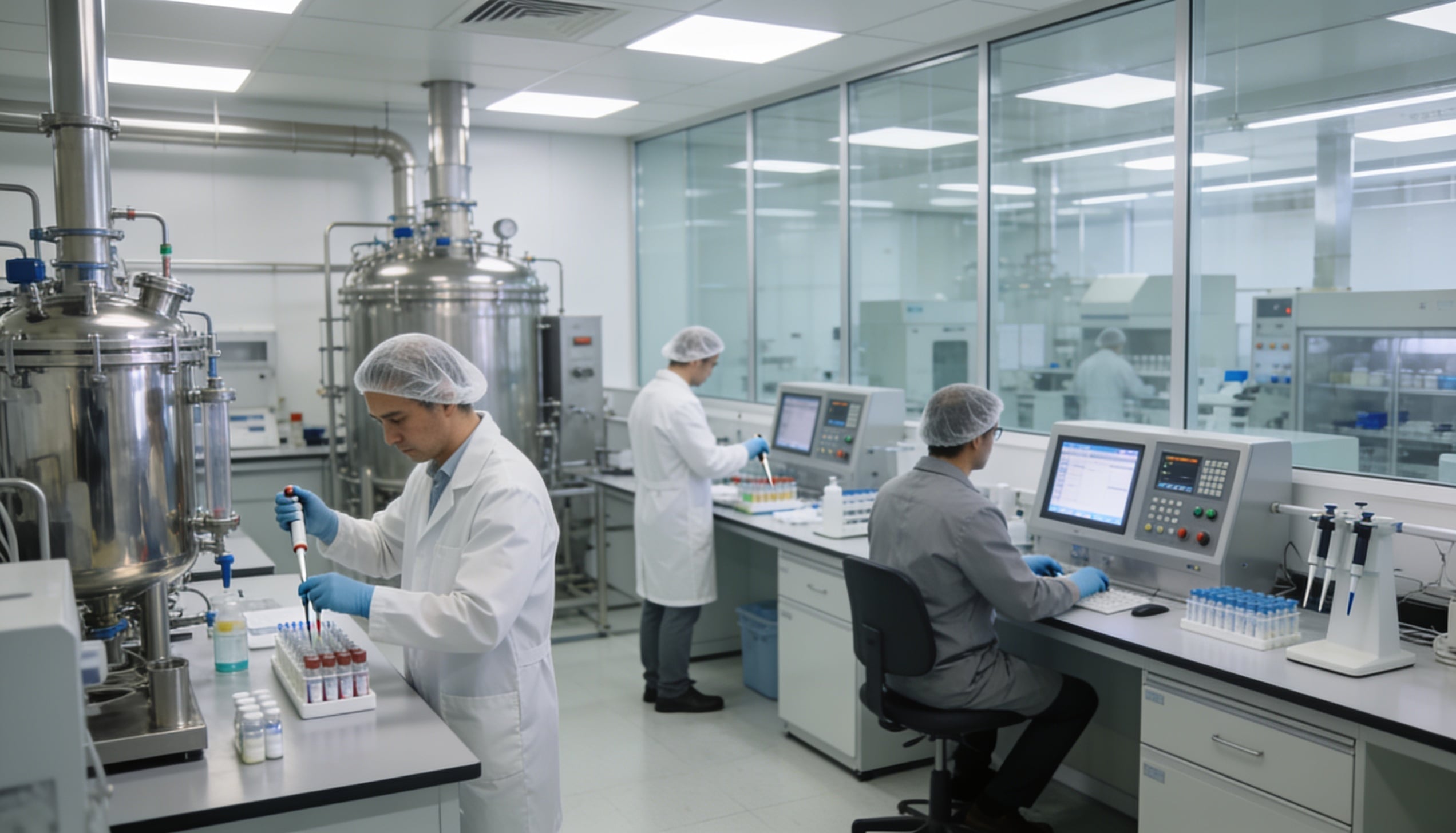 A medical doctors busy on their work in the laboratory.