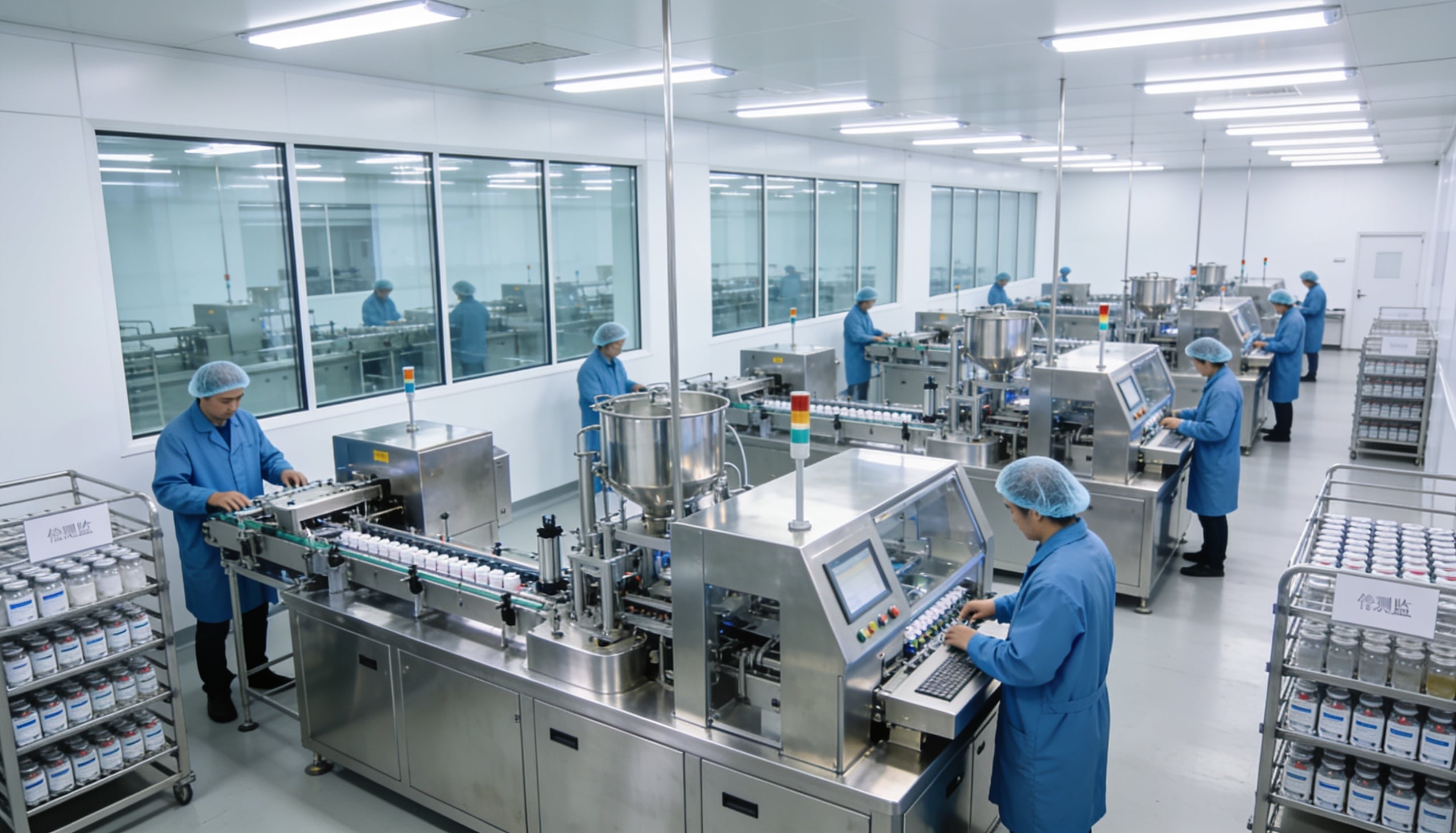 A medical workers in a laboratory.