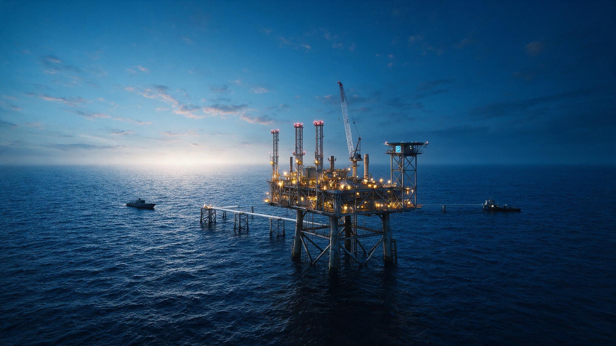 An offshore oil and gas platform.